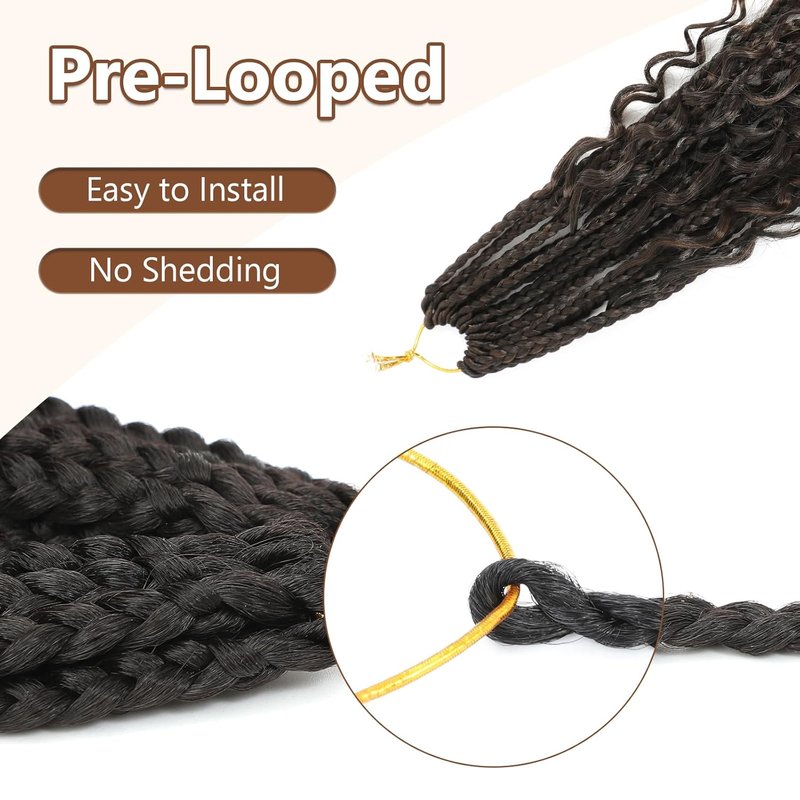 Crochet Box Braids - Boho Goddess Synthetic Braiding Hair for Black Women | 10 Packs, 1B/30