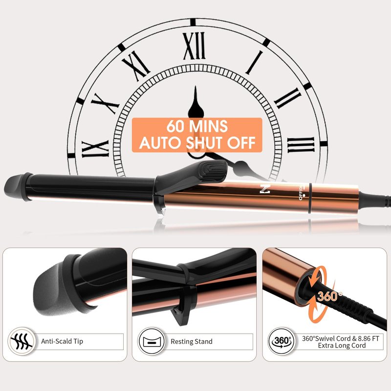 Nicebay Curling Iron, 1 Inch Hair Curling Wand with Ceramic Coating