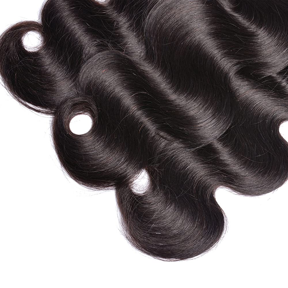 Body Wave Bundles Human Hair 18 18 18 Inch #1B Natural Black Body Wave Bundle Unprocessed Brazilian Virgin Weave Hair 3 Bundle 50 Gram Per Bundle