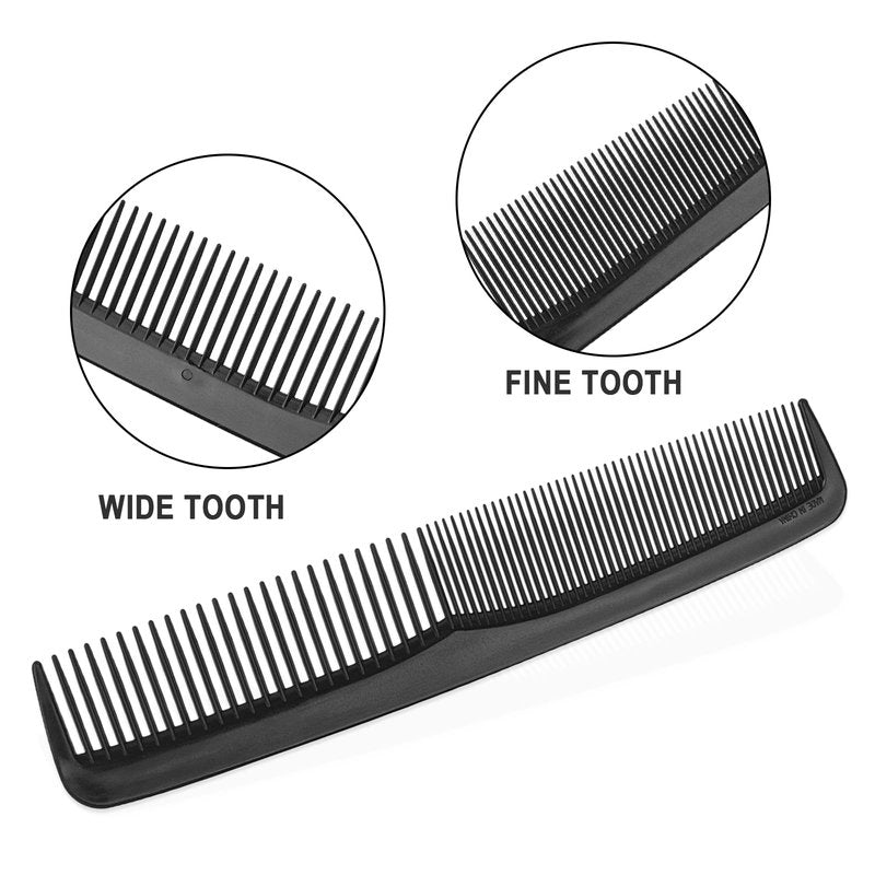 Gisdo Combs in Bulk Individually Wrapped, 300 Pack Black Plastic Double Tooth Hair Pocket Comb for Homeless, Charity, Care Pack
