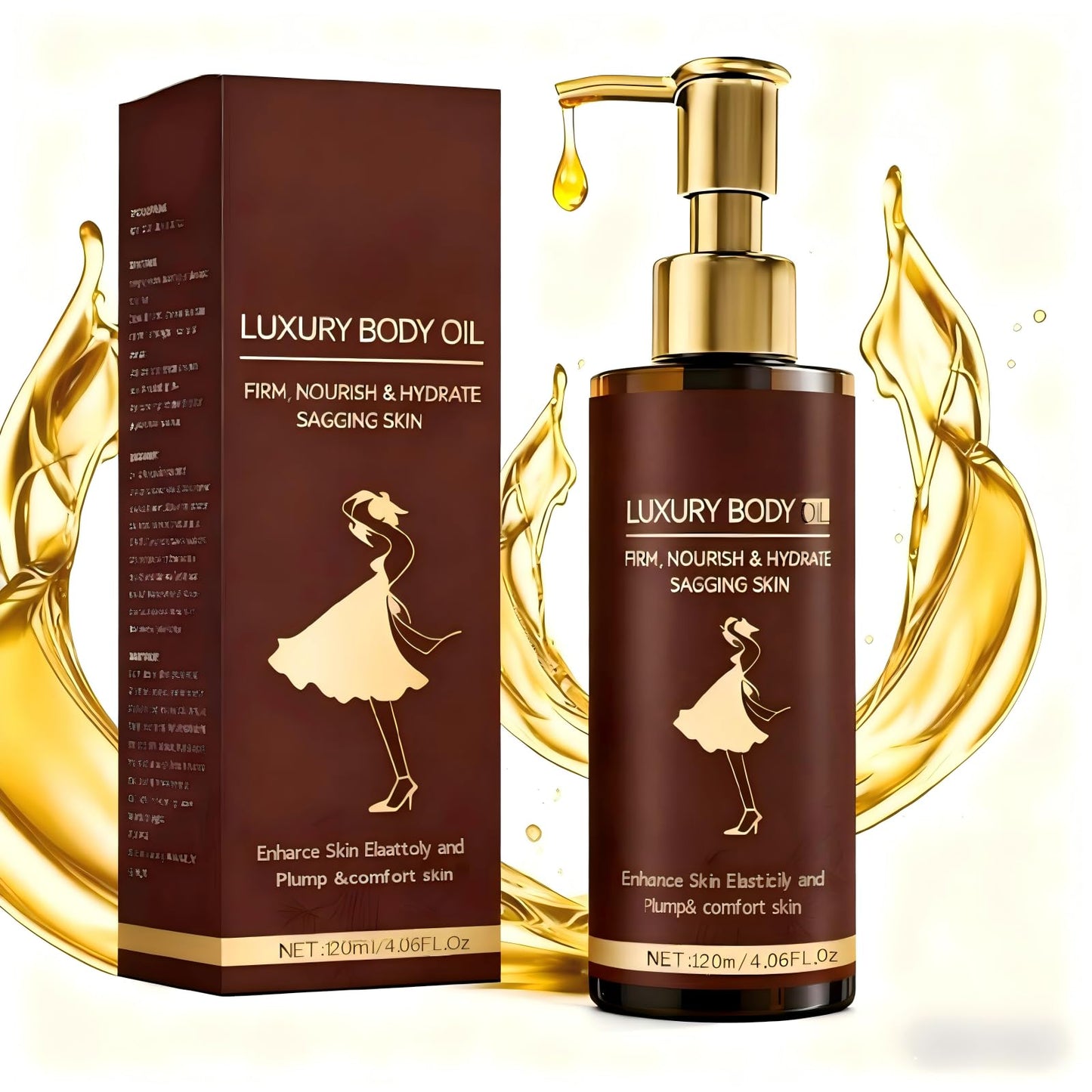ALAOW Luxury Body Firming Oil Tightening & Hydrating Treatment After Shower Body Oil For Women | Natural Body Luxury Oil for Dry Skin | Lightweight, Non-Greasy, Nourishing Formula – 4.06 FL OZ