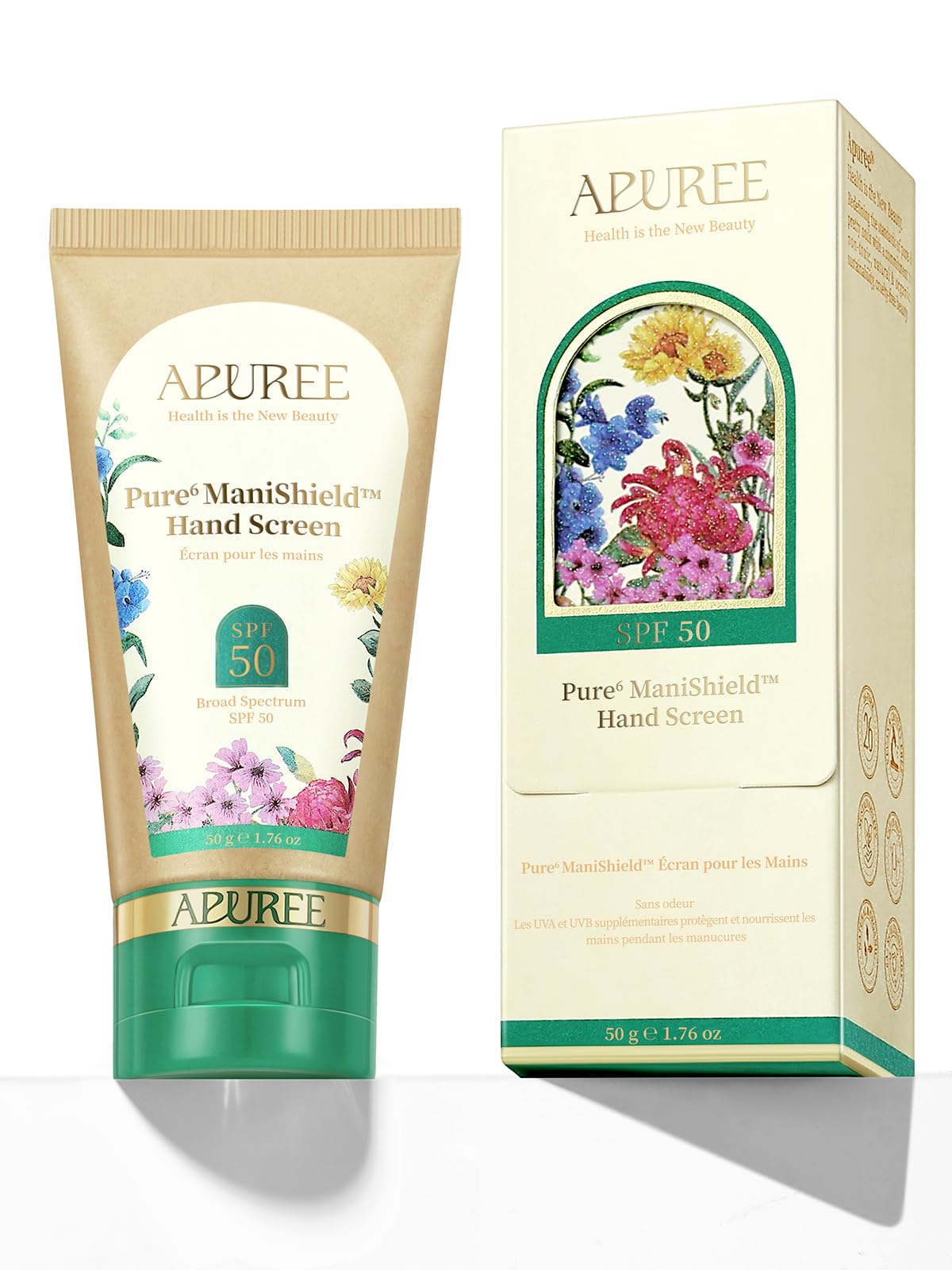 APUREE U V Nail Lamp Hand Screen: Hand Sunscreen SPF 50+/PA++++| UV Lights Protection Cream| Fragrance-Free & Hypoallergic Formula|Nail Salon Home Use| FSA| Vegan & Cruelty Free| Deep Hydrate Moisture