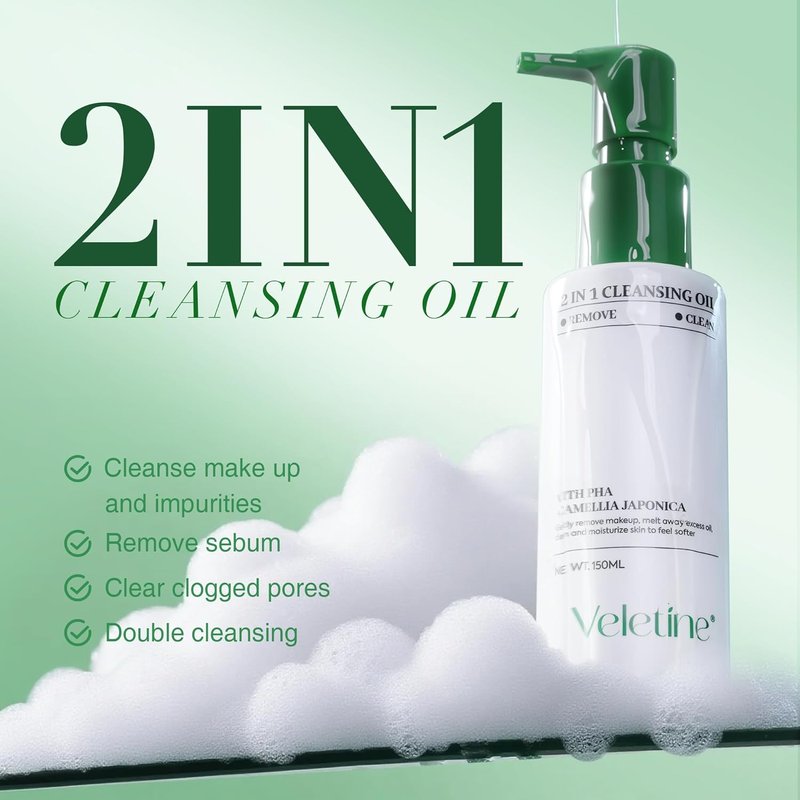 2-in-1 Makeup Remover Cleansing Oil - Centella & Camellia Extracts | Lightweight Deep Cleansing & Moisturizing, 150ml