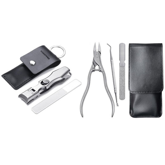 VOGARB Wide Jaw Opening Nail Clippers and 3pcs Long Handle Nail Clippers Combo, Large Heavy Duty for Toenail Fingernail for Men Women Adult Seniors