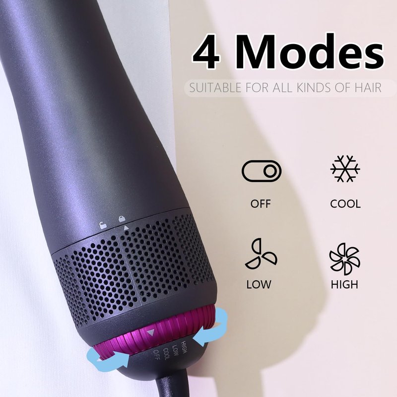 4-in-1 Blow Dryer Brush - Hot Air Styler with Negative Ion Technology for Smooth, Volumized Hair | Salon Quality Finish