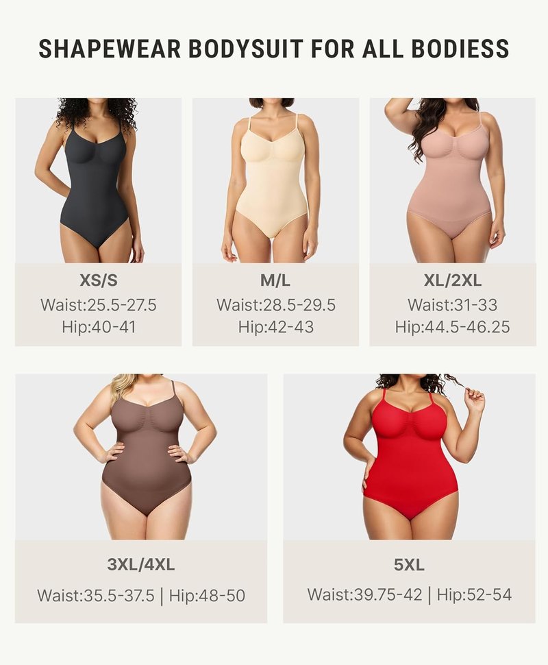 Shapewear Bodysuit for Women - Tummy Control Seamless Body Shaper | Waist Snatching Design