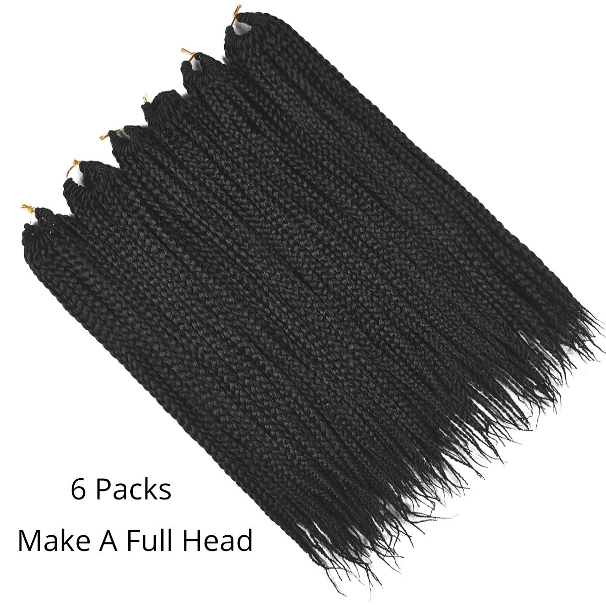 16 Inch Box Braid Crochet Hair, 1B#