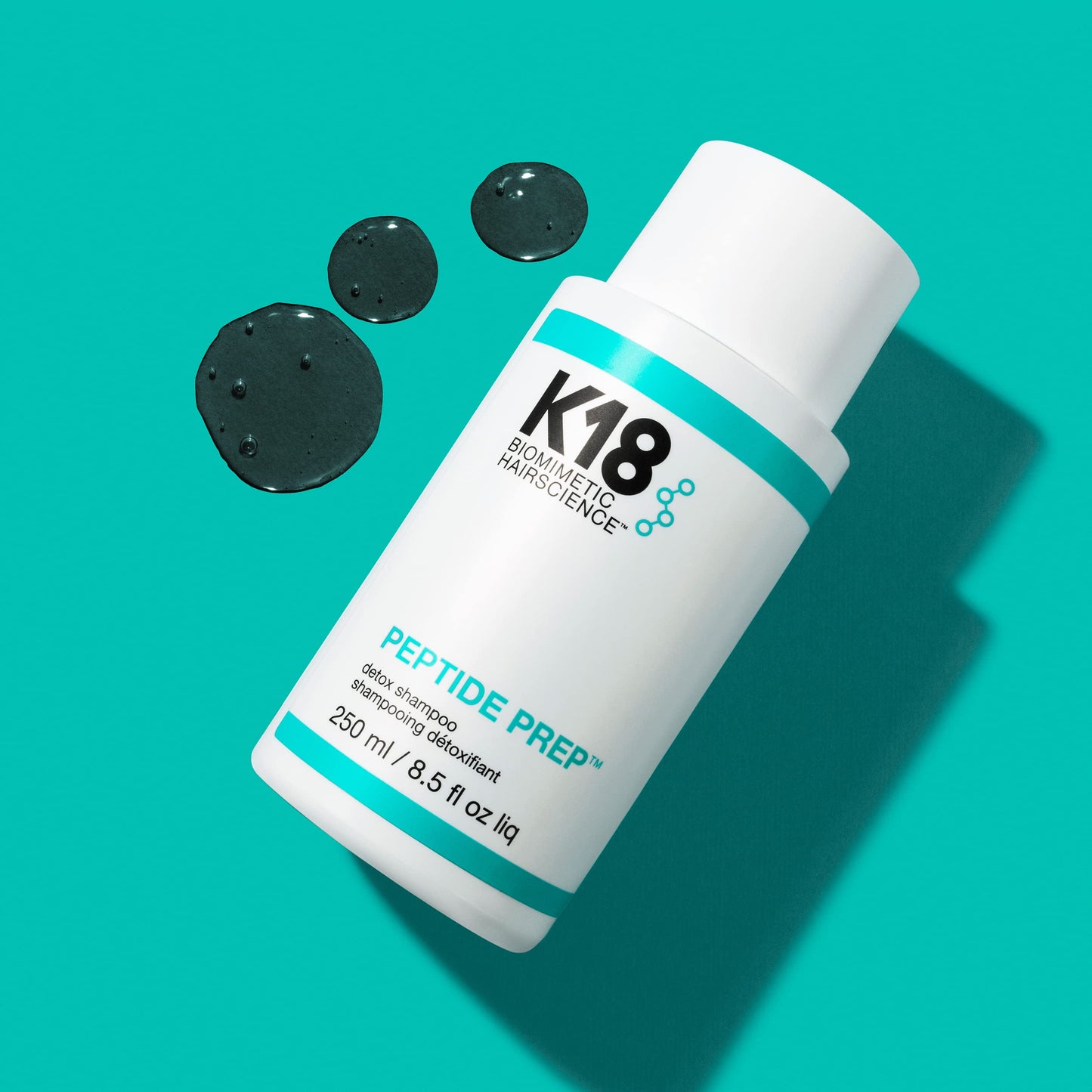 K18 Peptide Prep™ Detox Shampoo - Color Safe Clarifying Shampoo for Build Up Removal - Gently Removes Dirt, Oil + Metals from Hard Water with Activated Charcoal + Salicylic Acid (8.5 Fl oz)