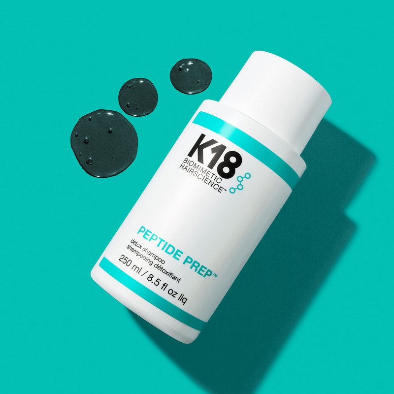 K18 PEPTIDE PREP™ Color-Safe Detox Clarifying Shampoo, Non-Stripping, pH-Optimized Cleanse, Removes Product Buildup, Dirt, Oils & Metals, 8.5 Fl Oz