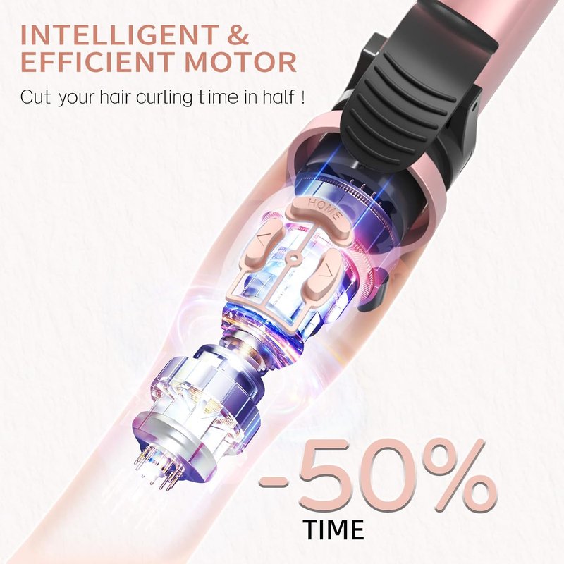 Automatic Curling Wand - 1 Inch Rotating Curling Iron for Long Hair | Fast Heating, Dual Voltage, 12 Temp Settings