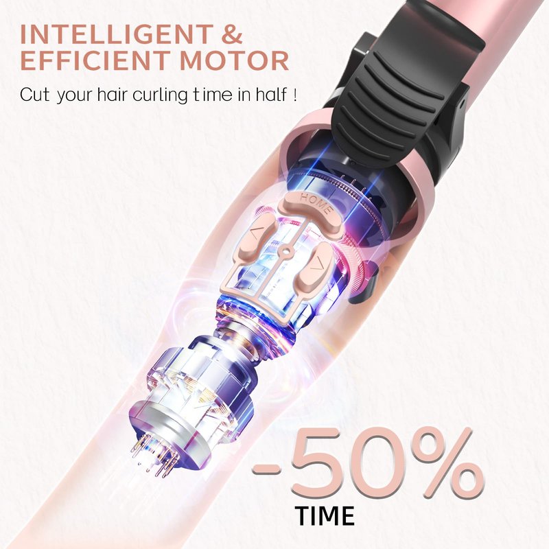 Rotating Curling Iron 1 Inch, Automatic Curling Wand with 12 Temperature & Memory Mode Perfect for Beach Waves, Fast Self Curling Wand, Suit for Medium or Long Hair