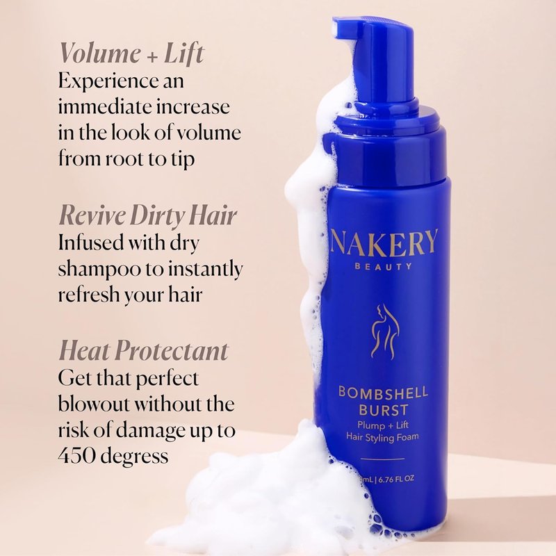 Bombshell Burst Hair Foam - Volumizing Mousse for Curly & Straight Hair | Lightweight Formula with Biotin & Keratin