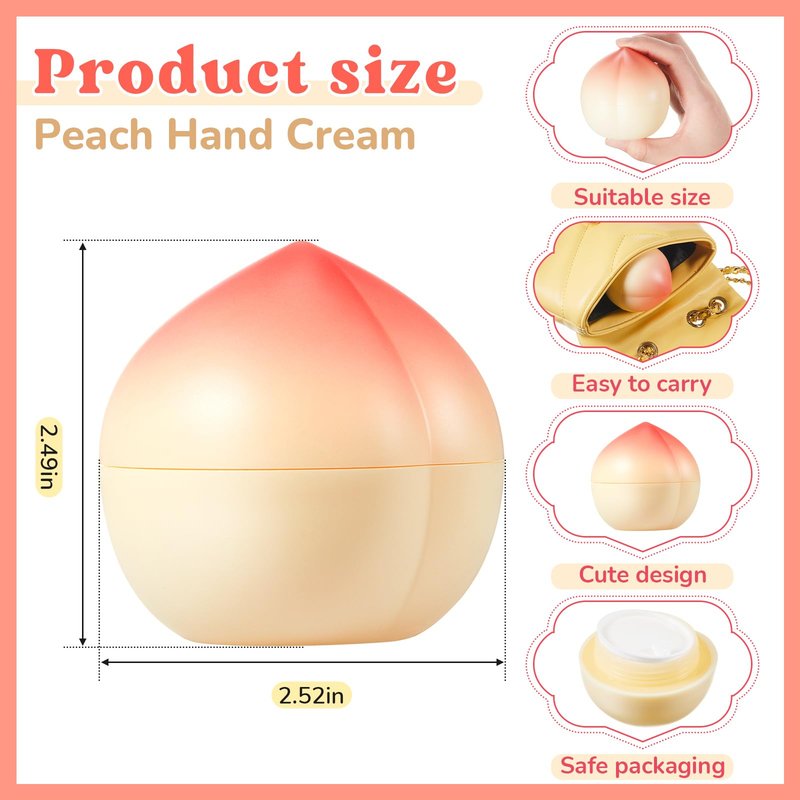 Swiffen 12 Pcs Peach Hand Cream Set Cute Mini Travel Size Hand Lotion Bulk Gifts for Women Nurses Bridal Shower Birthday Party Favors Sweet & Peach Scented Hydrating Shea Butter Moisturizer