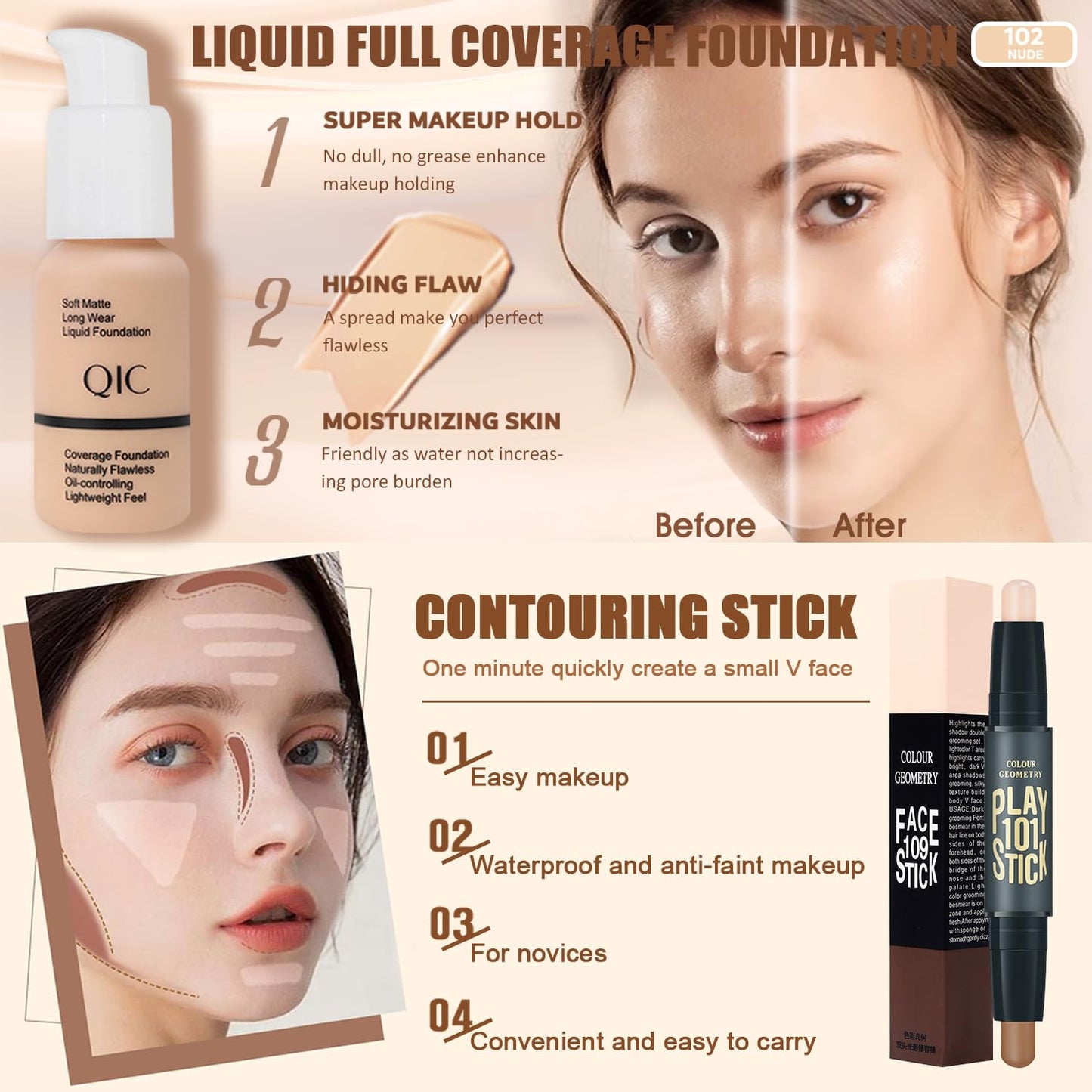 All-in-One Makeup Kit for Women - Complete Travel Gift Set with Eyeshadow, Foundation, Lipstick & More | Perfect for Teens & Girls