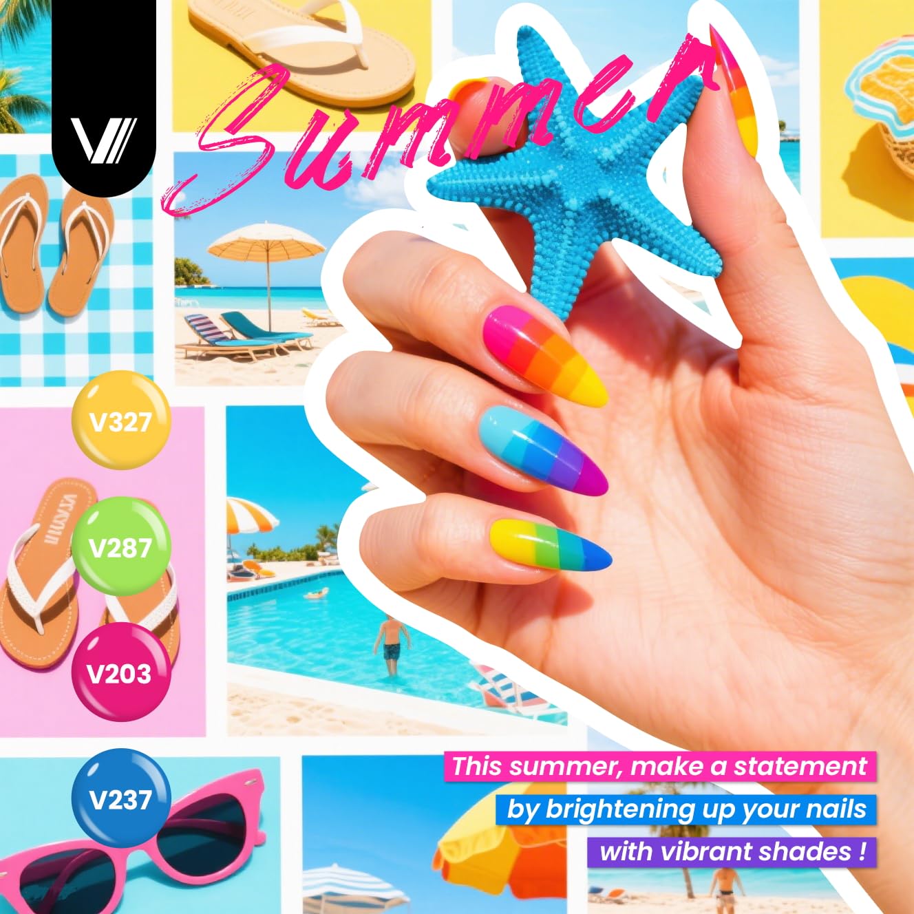 VANREESA 60 Pcs Gel Nail Polish Set - 55 Vibrant Colors for All Seasons | Base & Top Coats Included