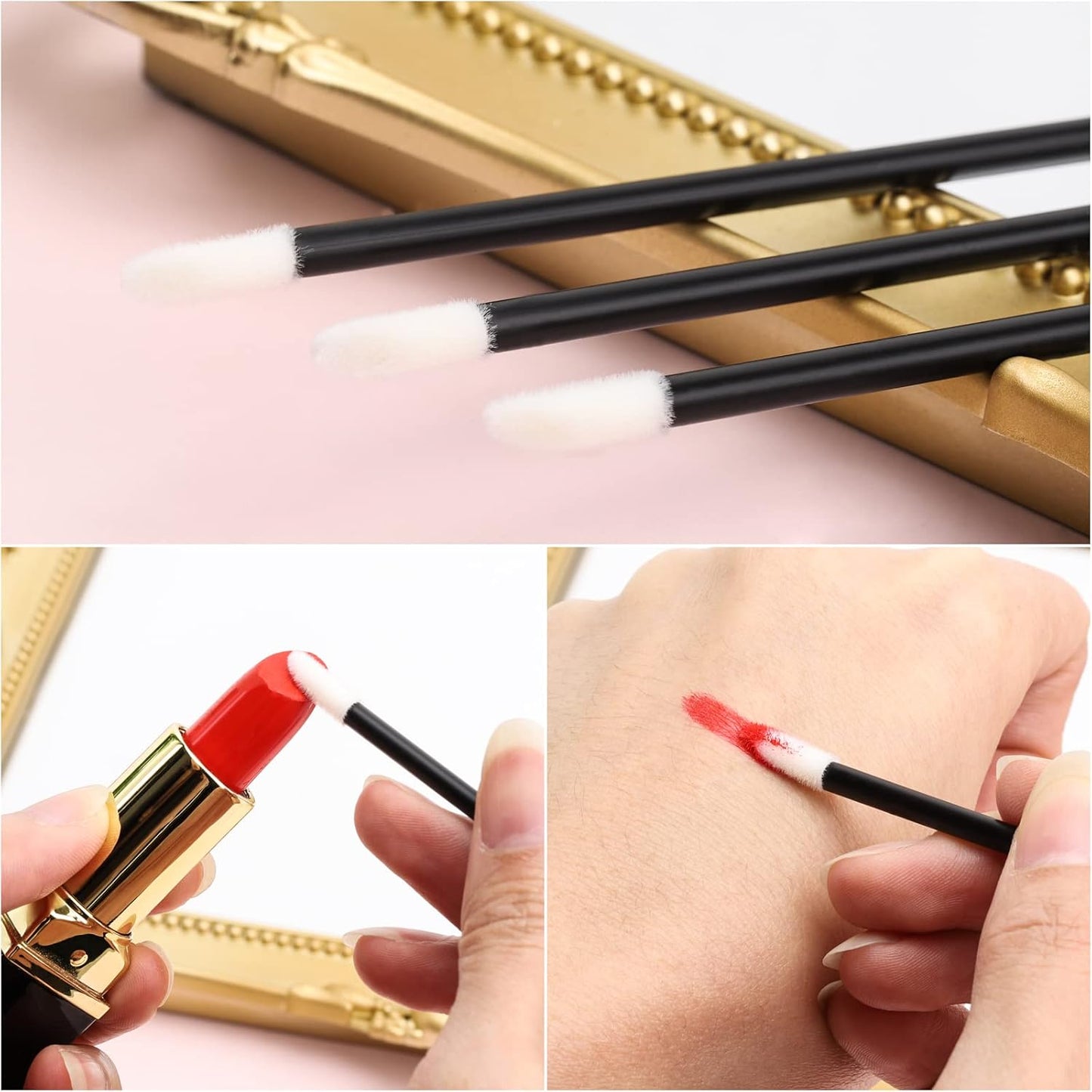 Disposable Lip Wands - 700 Pcs Lint-Free Lip Brushes for Lipstick & Gloss Application | Makeup Tool