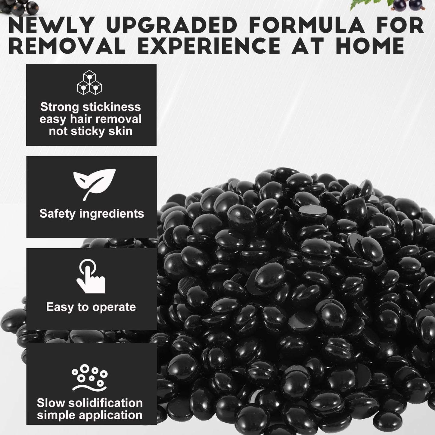 2.5lb Hard Wax Beads, Scented Stripless Wax Bead for Sensitive Skin, Professional Brazilian Waxing Bead, Bikini, Body, Face, Legs, Back, Chest, Coarse Hair Removal, At-Home Salon, 20 Wooden Sticks
