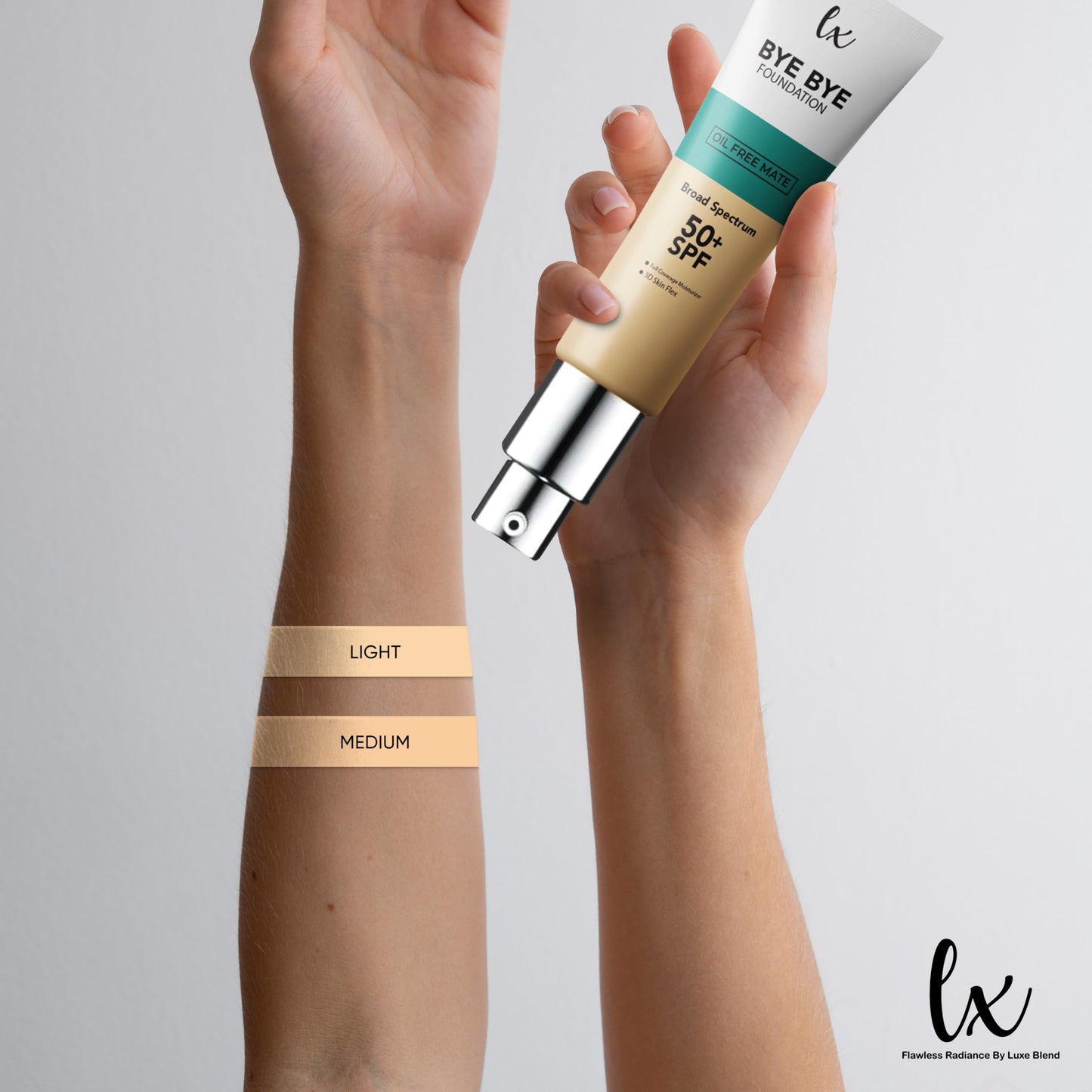 Lx Blend Bye Bye Foundation Oil Free Matte Coverage Moisturizer With SPF 50