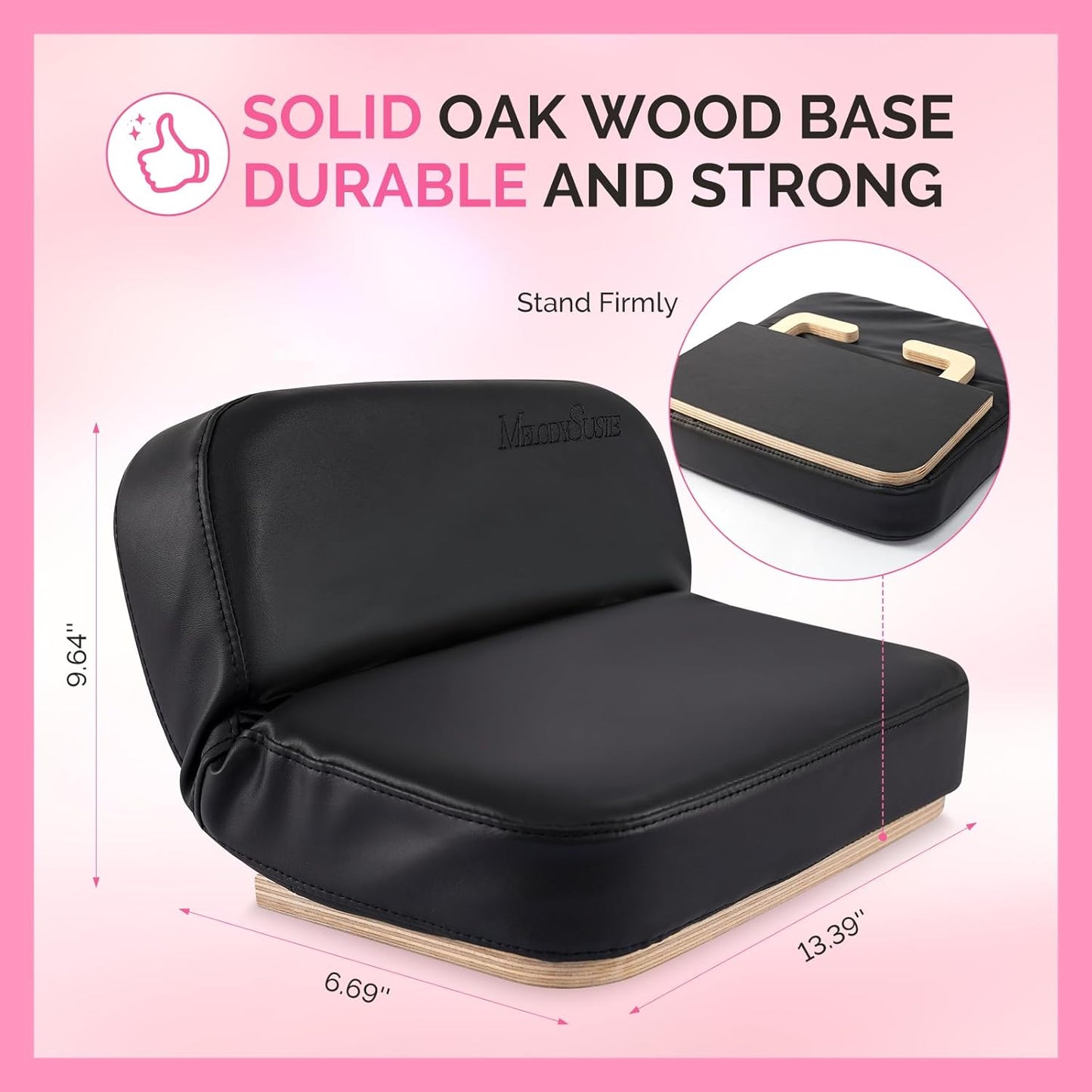 Foldable Nail Arm Rest - 5-Level Adjustable Manicure Hand Cushion | Large PU Leather Pillow for Acrylic Gel Nail Art - Black