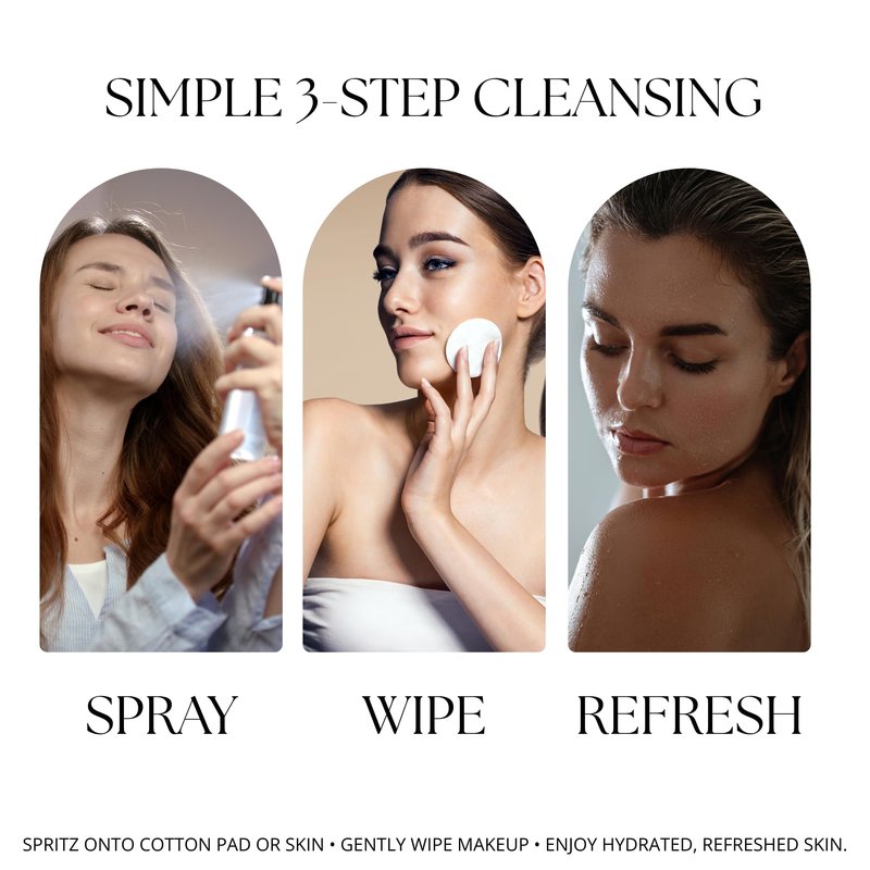 FACESCANADA Hydro Makeup Remover Spray | Cleanses & Moisturizes Skin | Rich in Antioxidants | Gentle Makeup Remover for Face & Eye | 3.38 Fl Oz/100ml