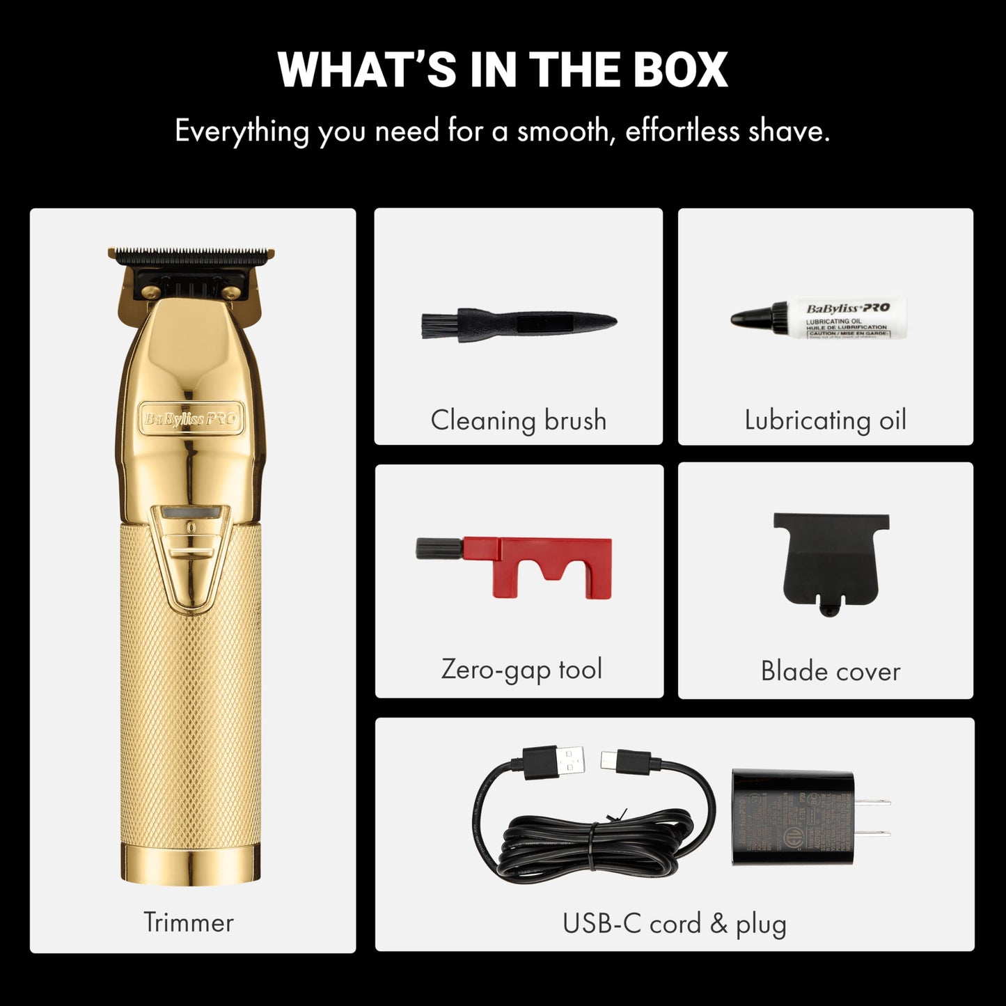 BaBylissPRO FX+ Professional Cord/Cordless Beard Trimmer for Men with USB-C Charging, T-Blade, N1 Brushless Motor, 4-Hour Runtime, All-Metal Housing