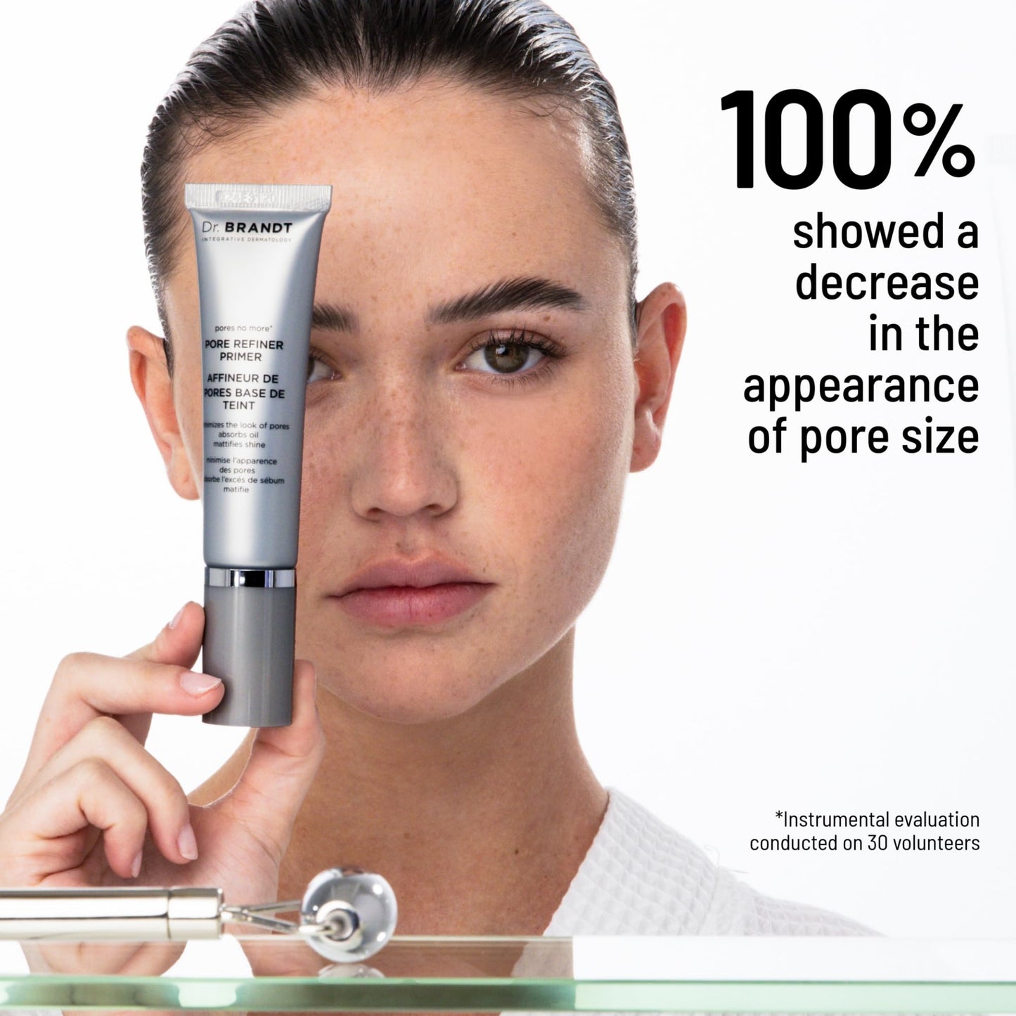 Dr. Brandt Pores No More, Pore Refiner Primer - Instantly Minimizes the Appearance of Pores, Absorbs Oil & Mattifies Shine