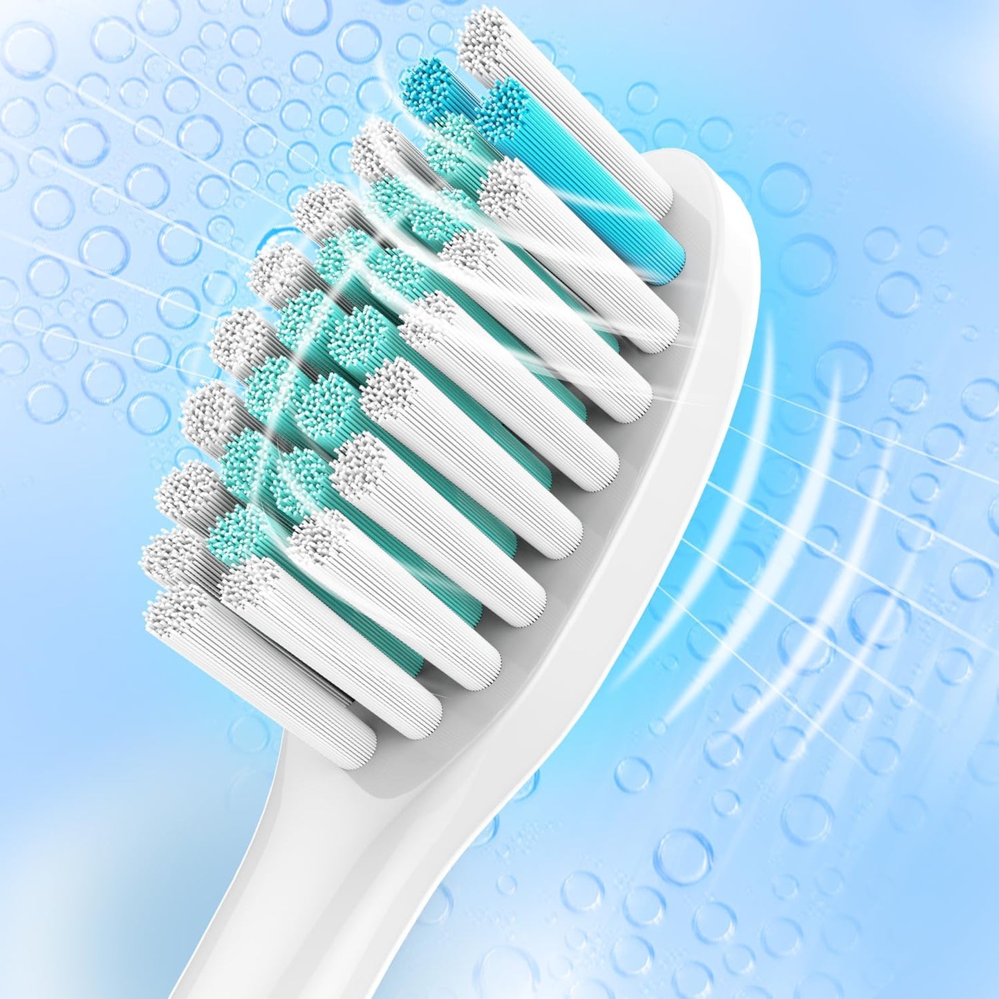 Philips Sonicare Toothbrush Replacement Heads - 8 Pack, White | Compatible with Click-On Handles 1100, 2100, 4100, 5100, 6100