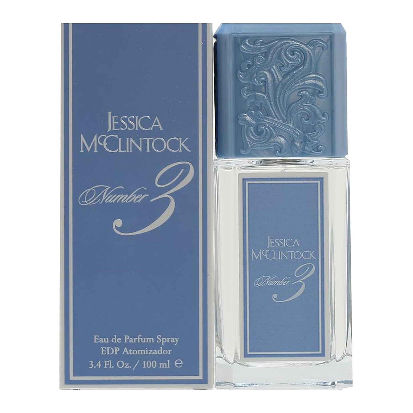 Jessica McClintock Number 3 Eau De Parfum Spray - Romantic Floral Fragrance with Jasmine & Musk | 3.4 oz