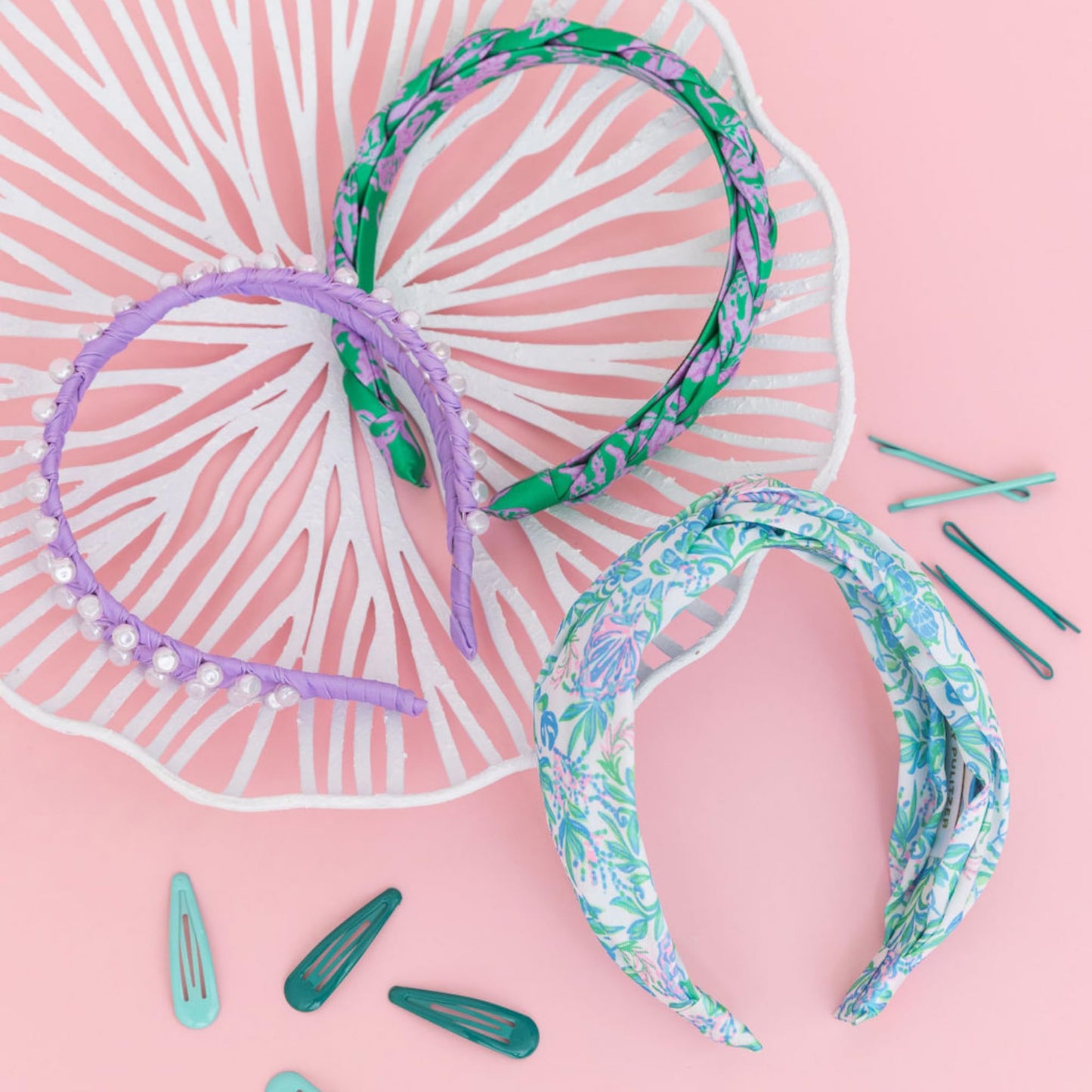 Lilly Pulitzer Women's Fashion Headband, Green Braided Fabric Headband, Colorful Cloth Headband, Cute Hair Accessories for Women and Teen Girls, Salty Sandbar