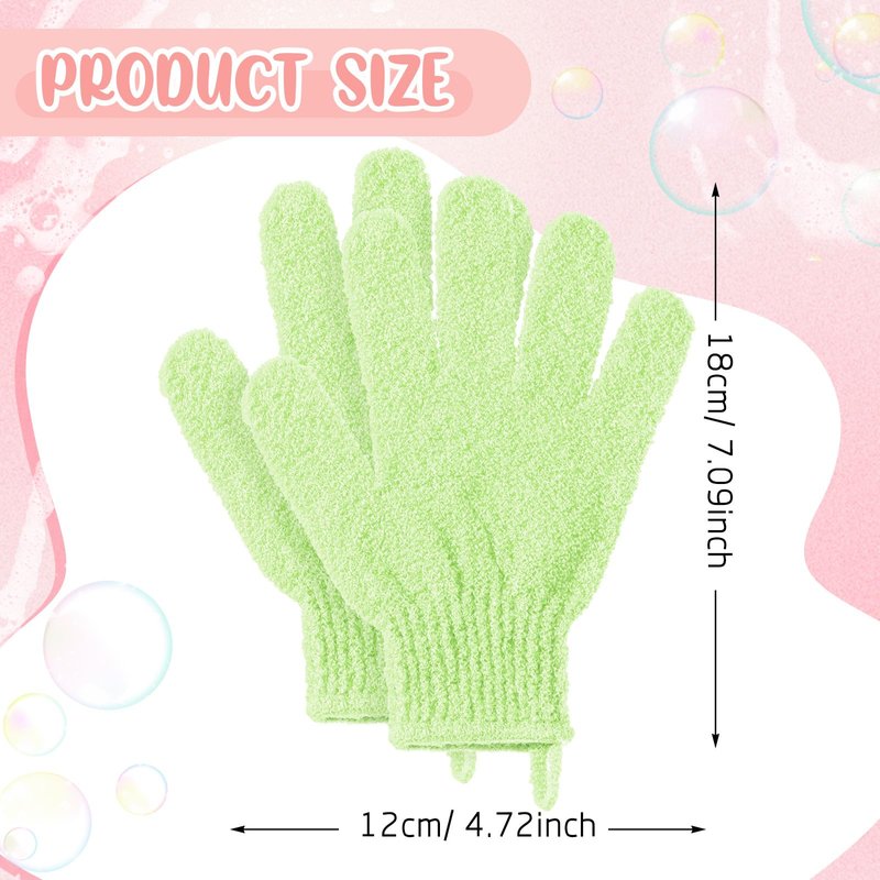 Didaey 104 Pcs Exfoliating Glove Bulk Shower Gloves with Hanging Loop Exfoliating Body Scrubber Dead Skin Remover for Body Bath Beauty Spa Massage Scrubs Men Women Bathing (Green)