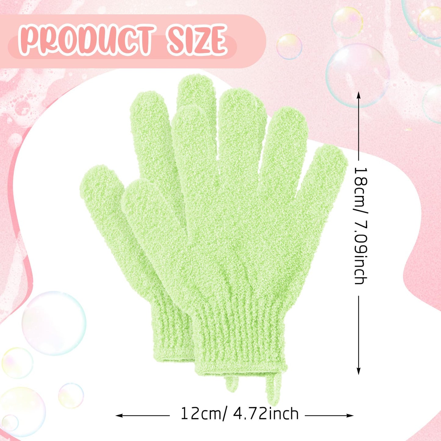 Didaey 104 Pcs Exfoliating Glove Bulk Shower Gloves with Hanging Loop Exfoliating Body Scrubber Dead Skin Remover for Body Bath Beauty Spa Massage Scrubs Men Women Bathing (Green)
