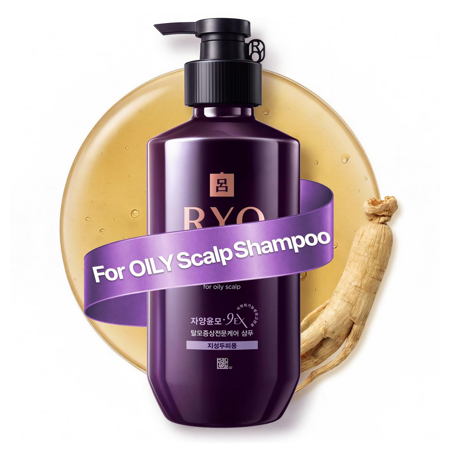 RYO Hair Strength Expert Care Shampoo for Oily Scalp with Damage Care & Nourishing Conditioner | Korean Ginseng Haircare Set for Weak, Damaged, or Oily Hair | Strengthening & Moisture Repair K-Beauty