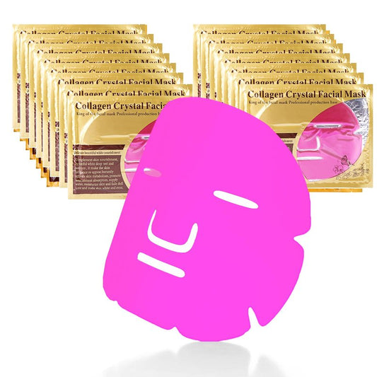 Nielies Collagen Face Sheet Mask - Collagen Anti-Aging Korean Face Sheet Mask for All Skin Types - 15 Sheets of Luxury with Collagen & 24K Gold - Gift for Mom, Girlfriend, or Wife" (24K-Pink)