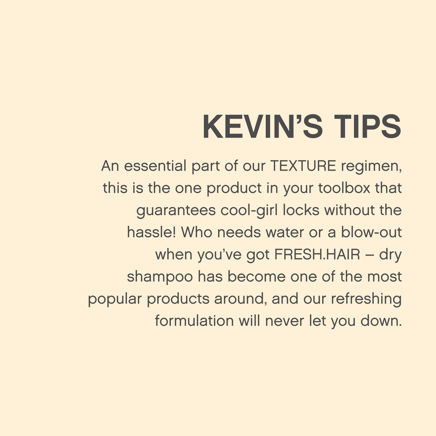 KEVIN.MURPHY FRESH.HAIR - Dry Shampoo Spray - For All Hair Types - Fresh Hair - Sulphate-Free - Hair Care - 250 mL / 8.4 oz