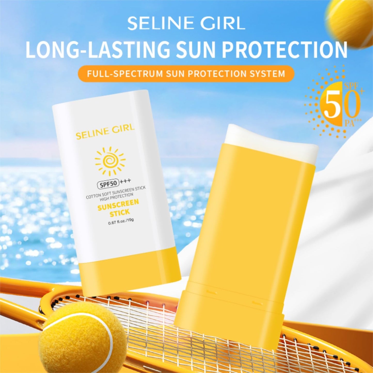Eshioh Sunscreen SPF50+ PA+++, Sweat-Resistant, Fragrance-Free, No Whitening, Matte Finish, Portable, 19g #01