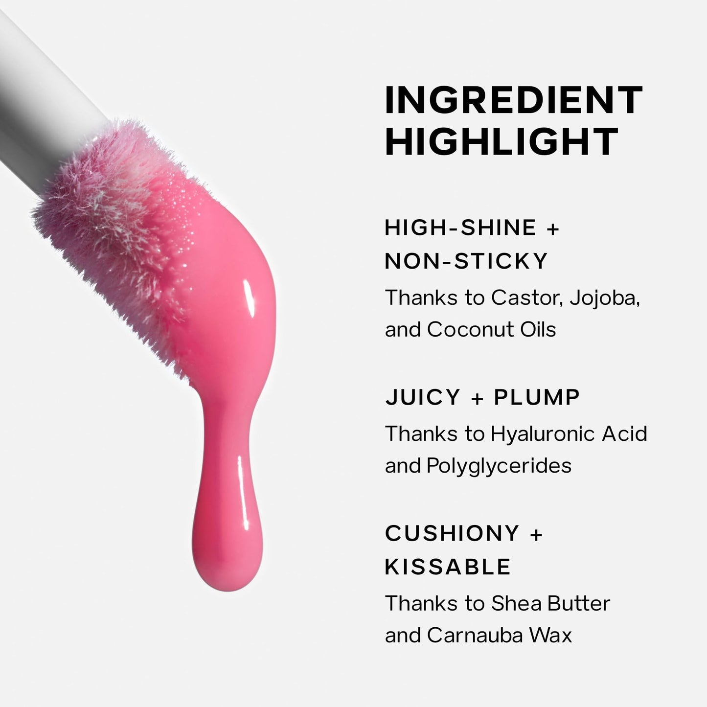 Saie Glossybounce - Hydrating Lip Gloss and Tinted Lip Oil Hybrid with Hyaluronic Acid & Jojoba Oil for Non-Sticky, Ultra-Shiny, Plump & Soft Lips - Everyday Makeup Essential - Kiss (.17 oz)
