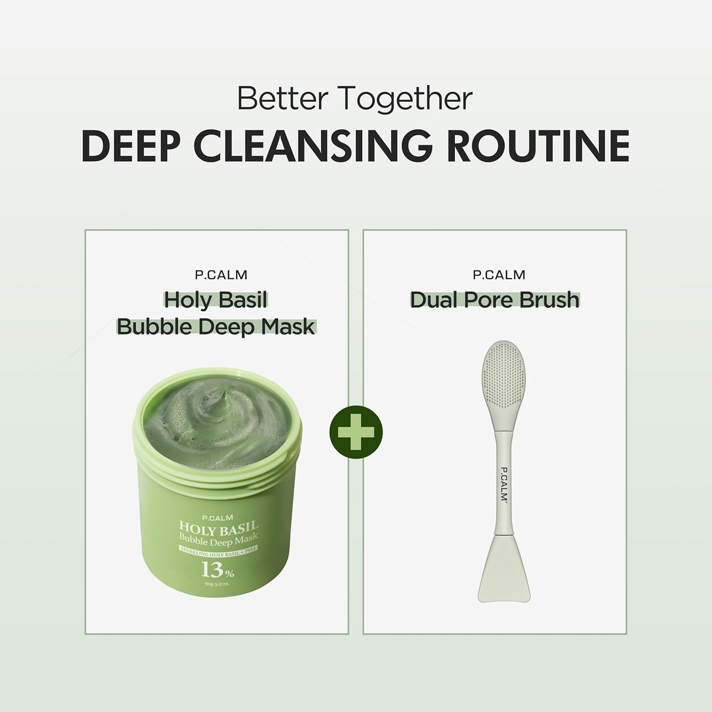Viral Holy Basil Bubble Mask - Deep Cleansing Pore Treatment + Dual Brush Set | Carbonated Water & Holy Basil
