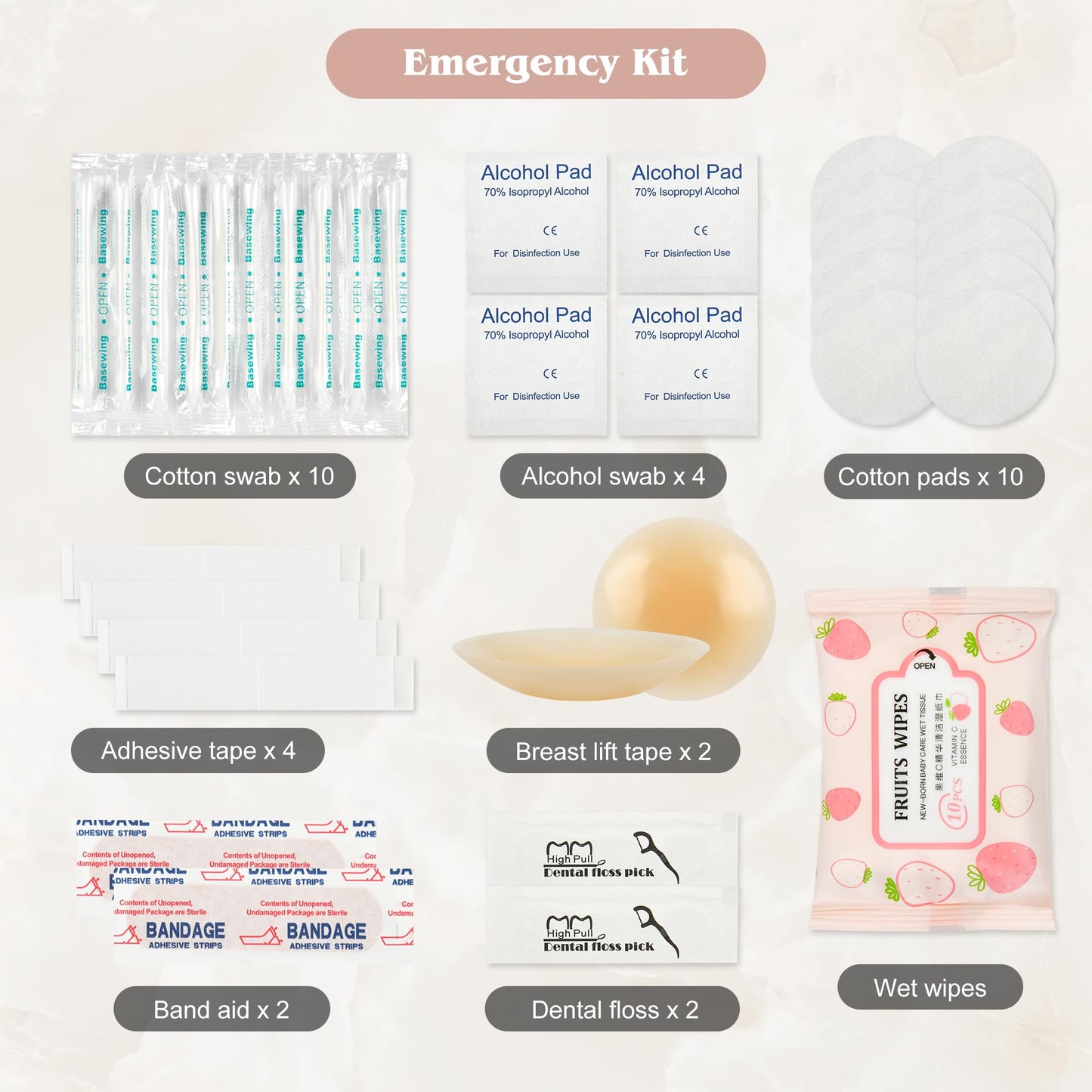 Seven uncles Bridal Emergency Kit for Wedding Day for Bride Weddings Ultimate Set with 36 Pcs Essentials Items for Brides | Ideal W-edding Day & Daily Use White