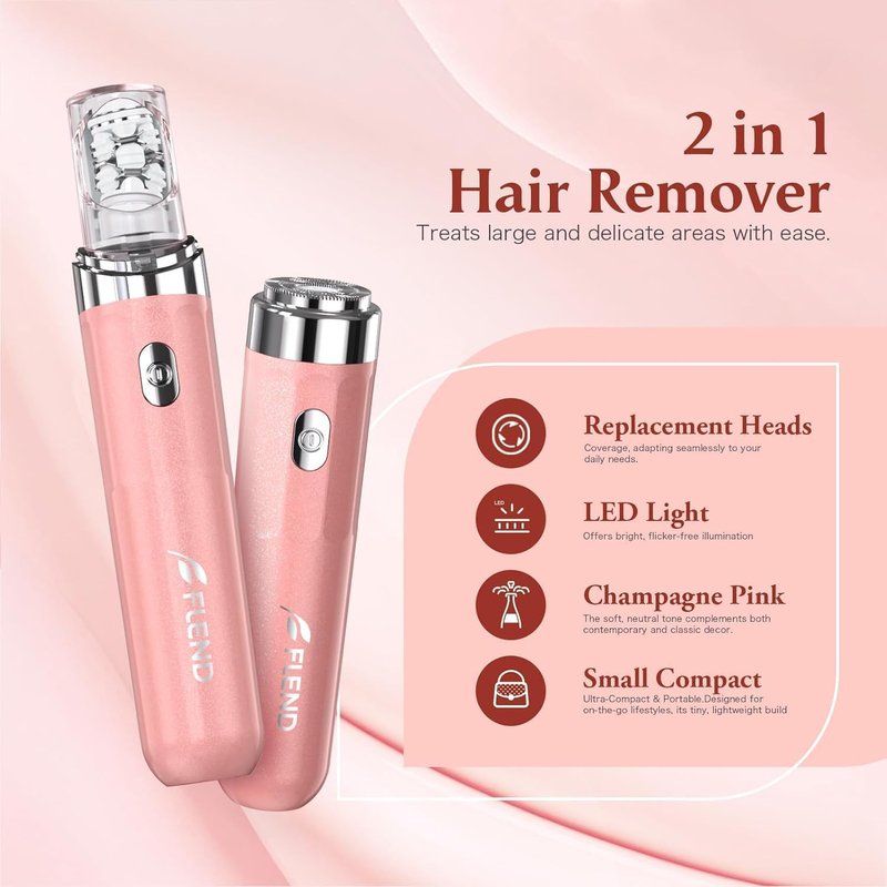 Epilator - 2 in 1 Rechargeable Women's Electric Shaver with LED Light | Hair Removal for Legs, Face, Bikini, Arms