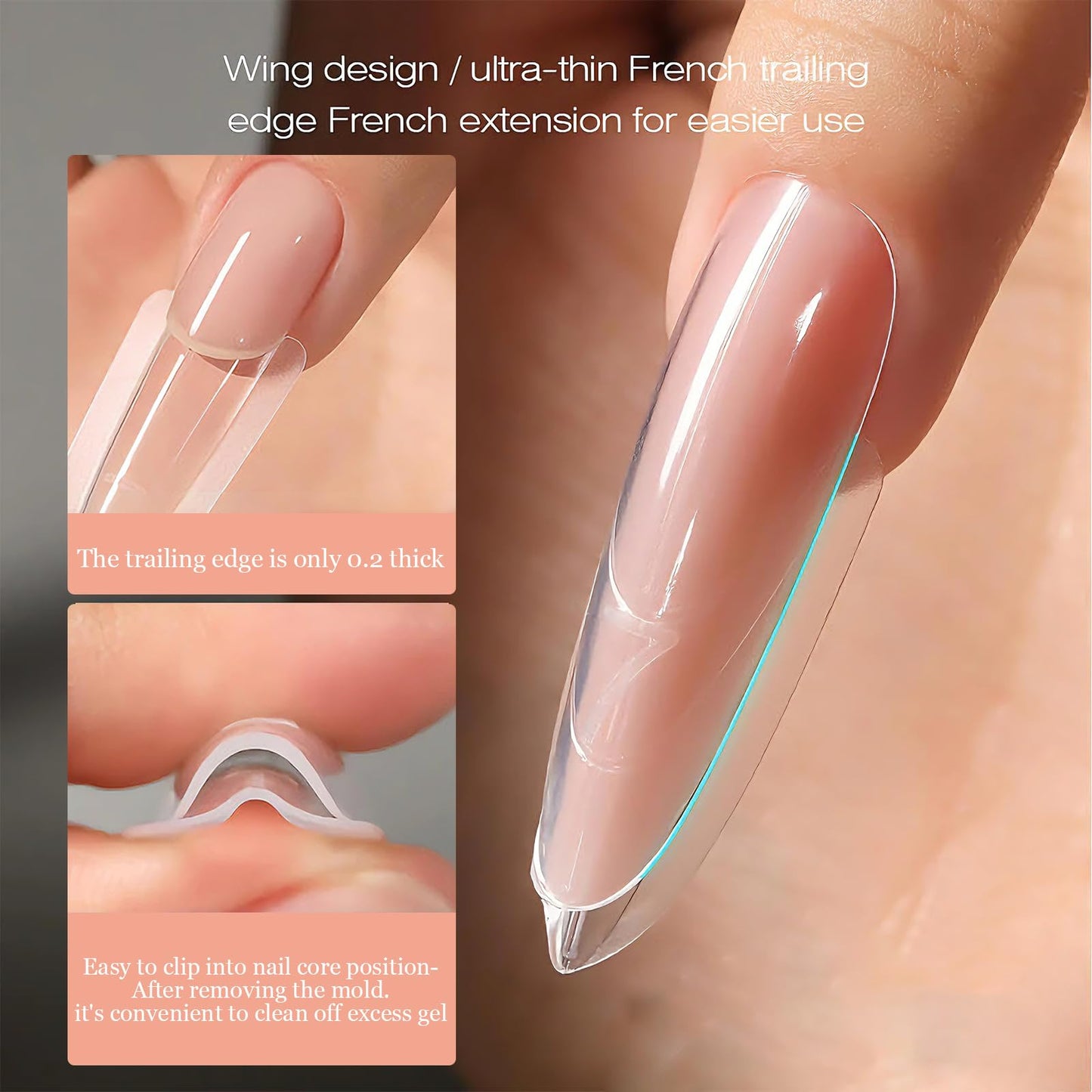 Original Sandwich Nails Dual Forms, 240Pcs Reusable Nail Forms for Acrylic & Builder Gel Nails Extension, 15 Sizes Easy to Use Plastic Forms(Almond Round)