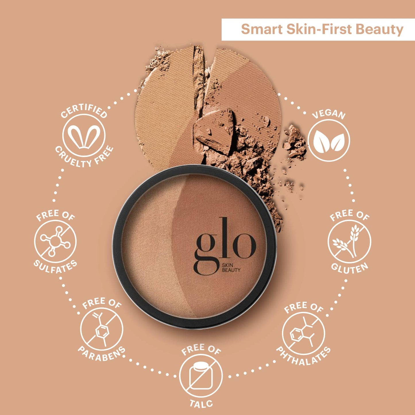 Glo Skin Beauty Bronze – Natural Mineral Pressed Powder Bronzer for Face for a Sun-Kissed Glow, Lightweight Makeup Infused with Antioxidants