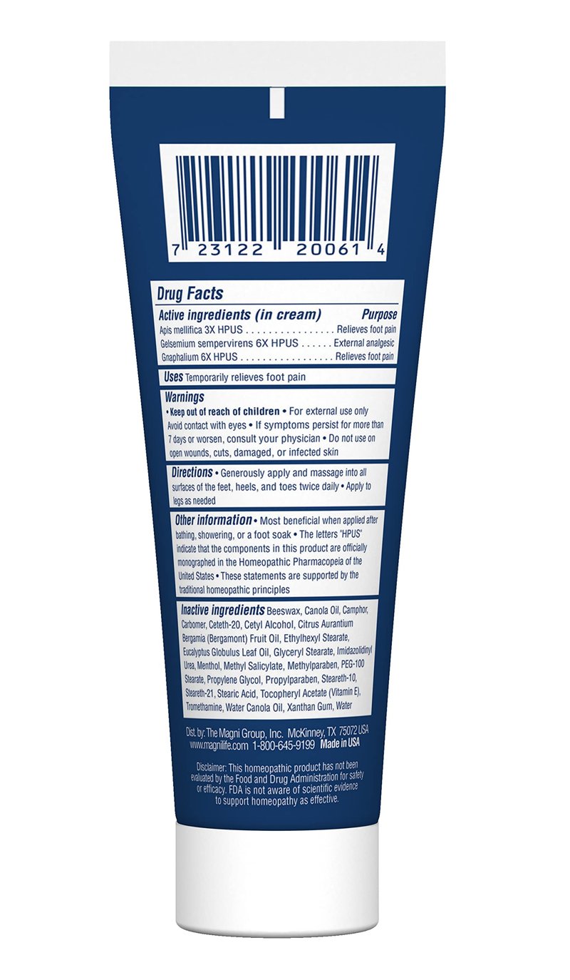MagniLife Pain Relieving Foot Cream, 8 oz Tube, Soothing Relief for Soreness, Pain, Burning, Tingling, Itching or Sensitivity in Feet & Legs, Moisturizing & Hydrating Foot Cream, No Petroleum