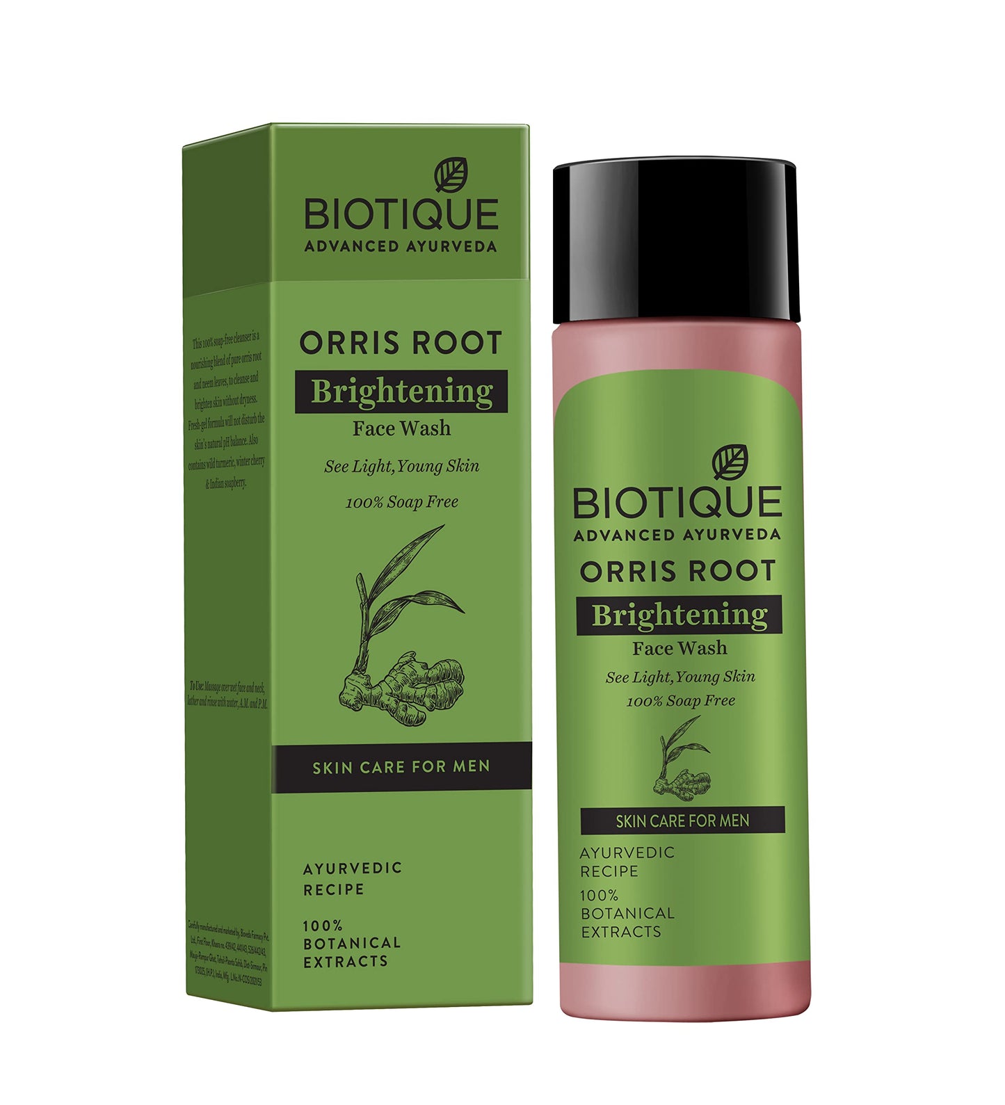 Biotique Bio Orris Root Lightening Face Cleanser for Men, 100% Soap Free, 120 ml