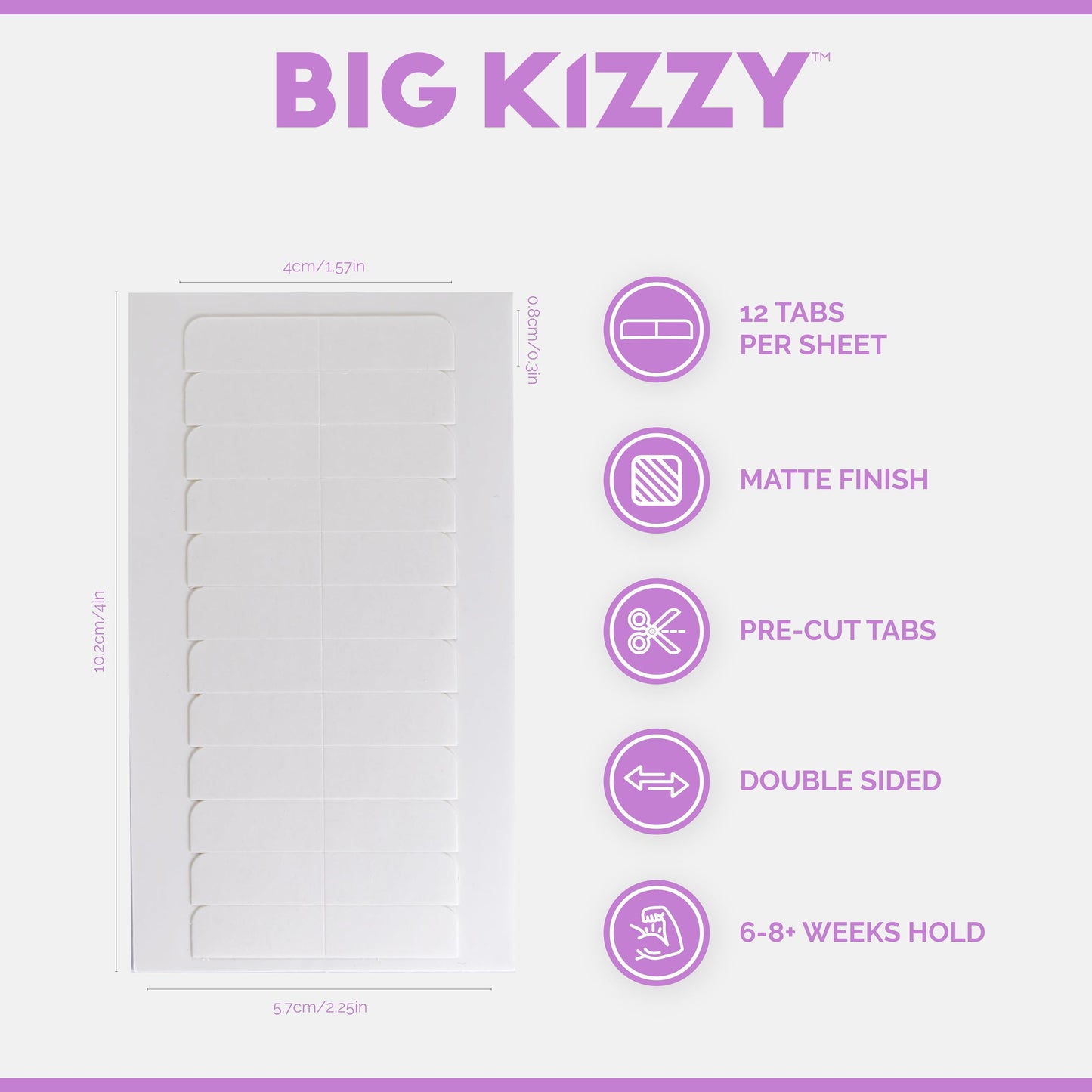 Big Kizzy Double Sided Ultra Stick Replacement Tape Tabs for Hair Extensions - 6-8+ weeks of wear - Strong Hold and Residue Free Tape for Tape In Hair Extensions - 144 Tabs