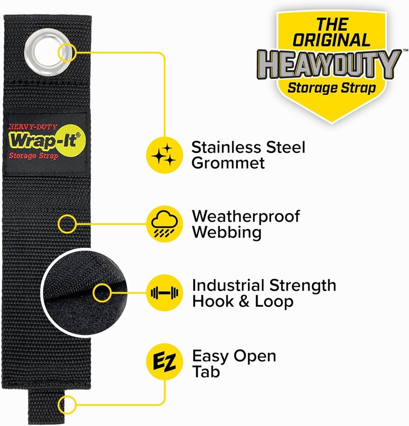 Heavy-Duty Storage Straps - Assorted 6 Pack for Garage & RV | Cable Management & Organizer