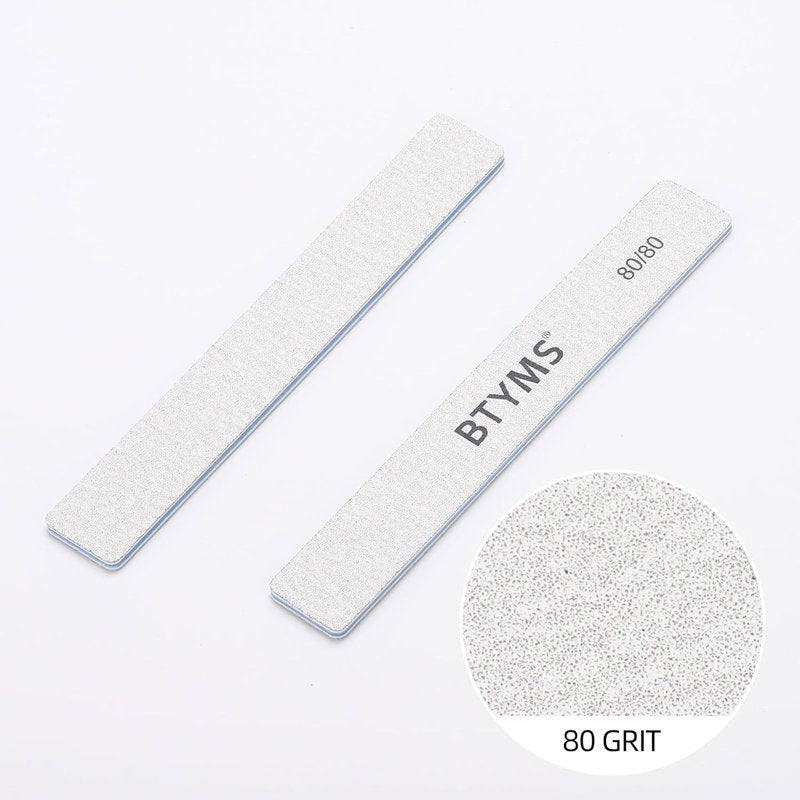 Rectangle Nail Files - 100 Count 80/80 Grit Coarse Double-Sided Emery Boards for Acrylic Nails | Reusable Manicure Tools