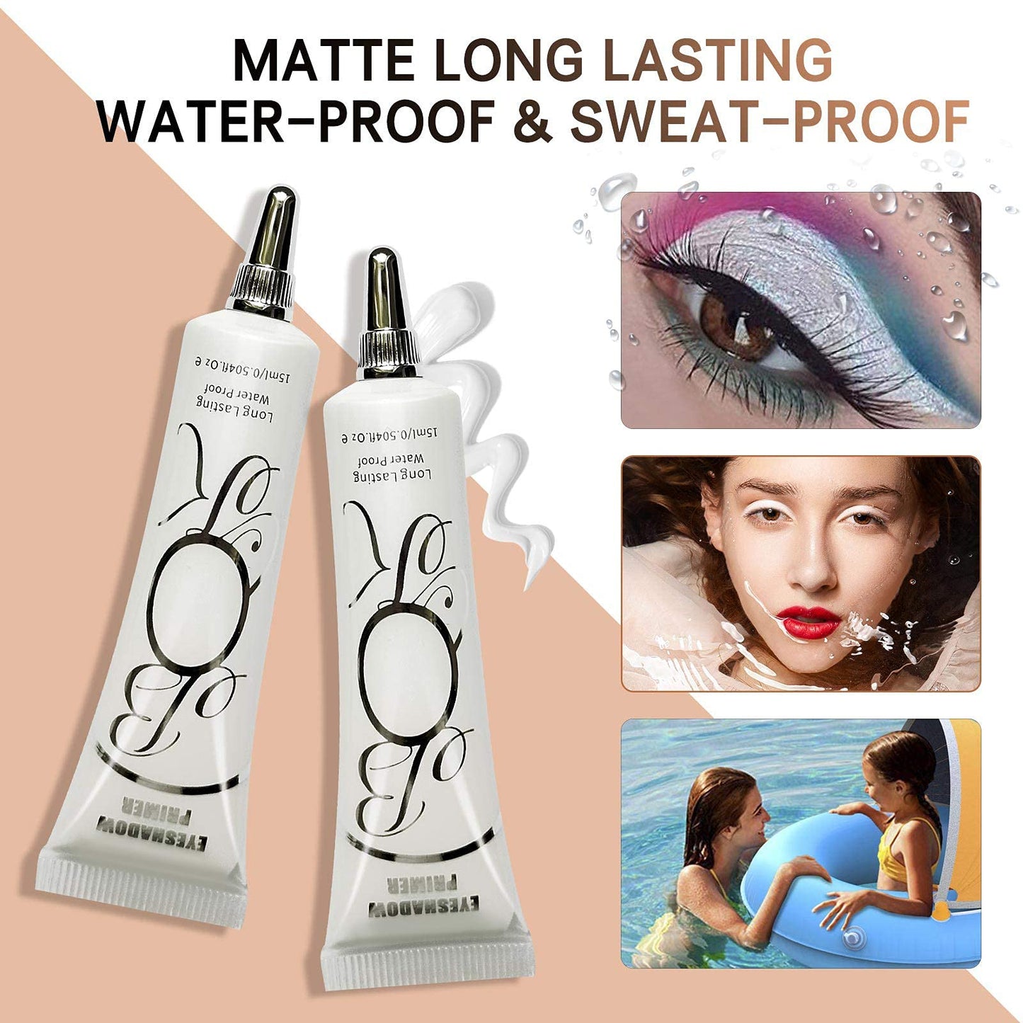 2 Pack Matte White Eyeshadow Primer Eyeshadow Base (Set A)