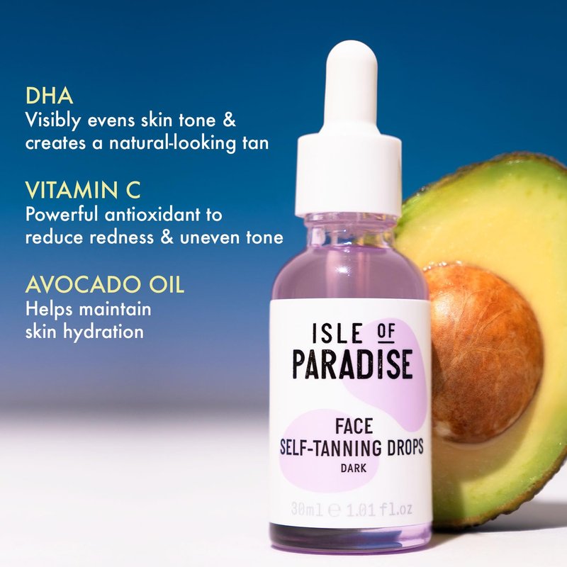 Isle of Paradise Self Tanning Drops - Color Correcting Gradual Tan | Vegan, 1.01 Fl Oz