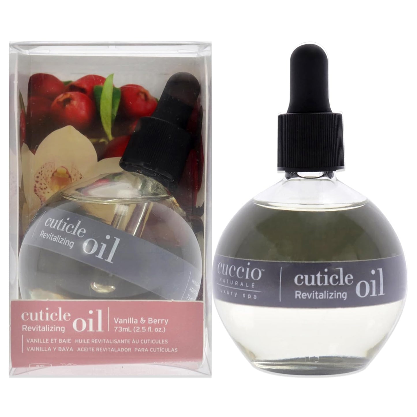 Cuccio Naturale Revitalizing Hydrating Cuticle Oil - Repair Damaged Skin & Nails - Vanilla Bean & Sugar - 2.5 Oz (Pack of 2)