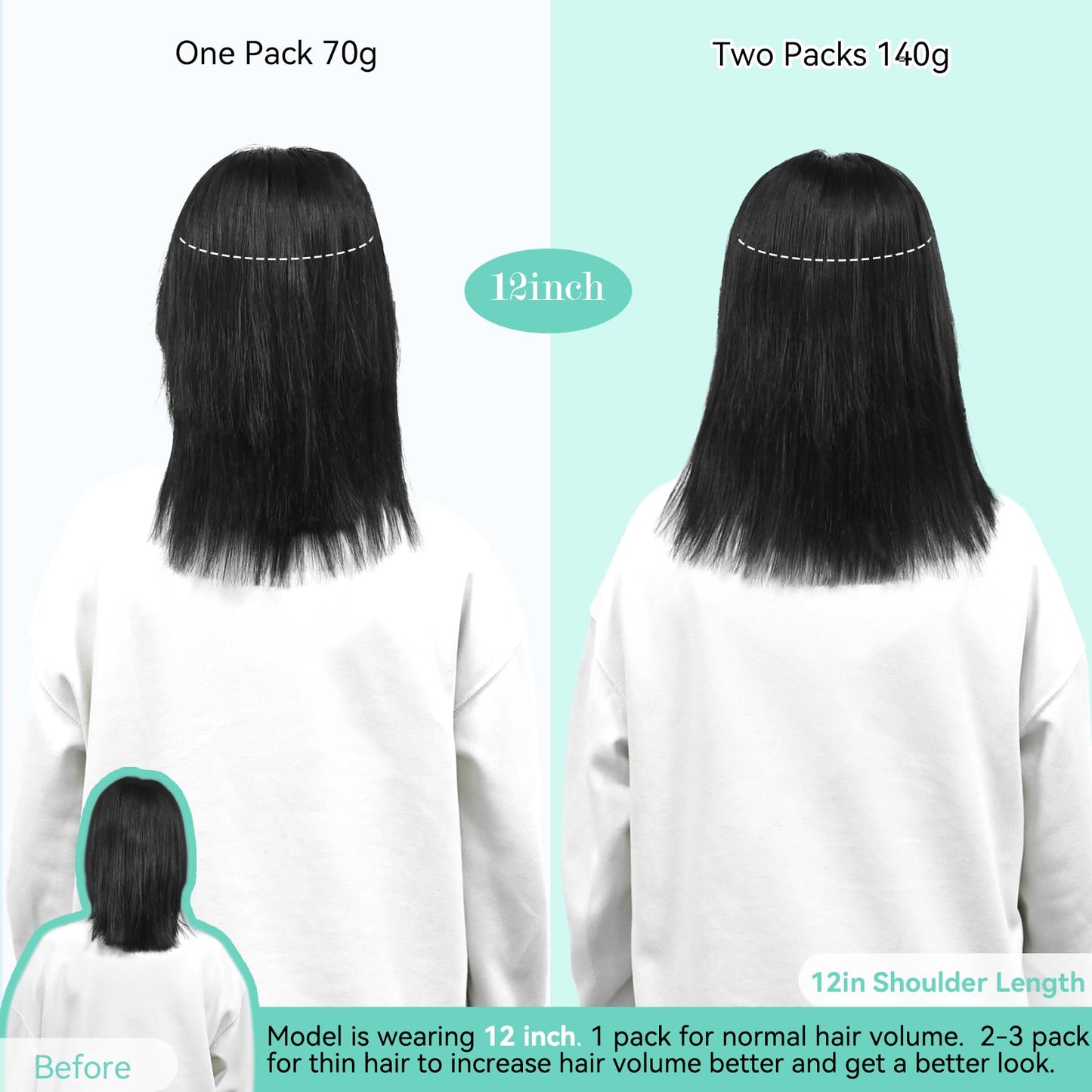 Ukira Balayage Clip in Hair Extensions Real Human Hair, 12 Inch 75g 4/27/4 Chocolate Brown to Caramel Blonde Ombre Human Hair Extensions, Natural Straight Remy Human Hair Clip ins for Women